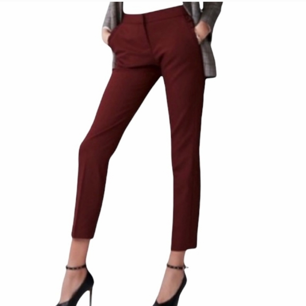Express Curvy Burgundy Skinny Ankle Dress Pants Size XL Business Holiday Work